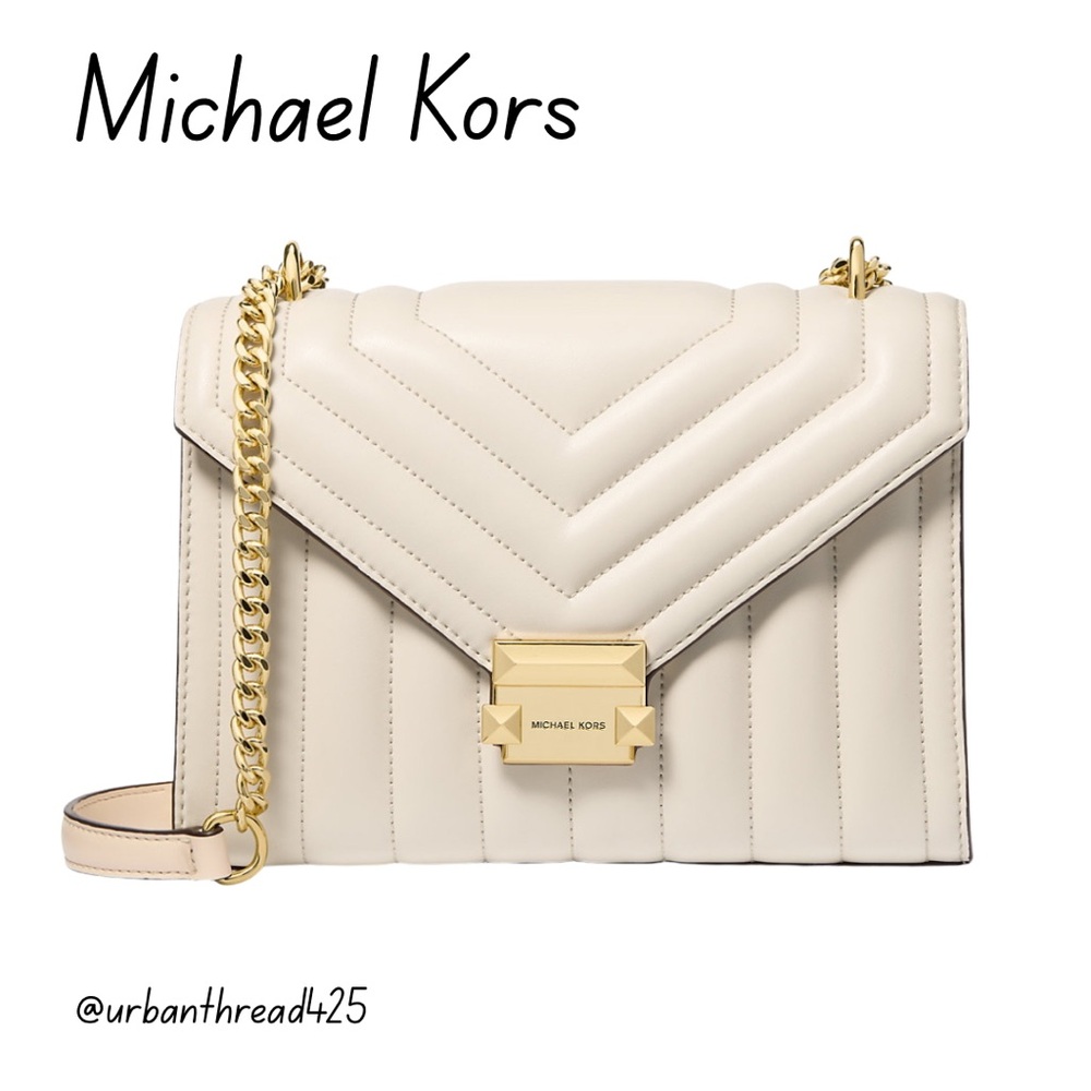 đ¤đ¤ NWT Michael Kors Whitney Medium Quilted Shoulder Bag in Light Cream â NEW - Picture 1 of 5